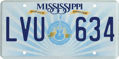 MS license plate LVU634