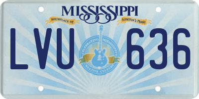 MS license plate LVU636