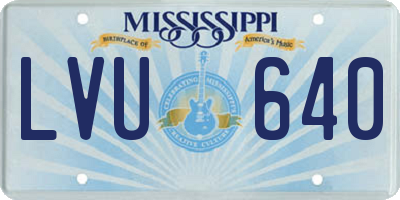 MS license plate LVU640