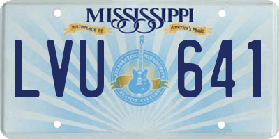 MS license plate LVU641
