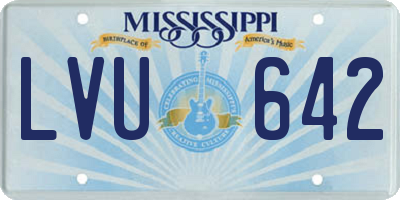 MS license plate LVU642
