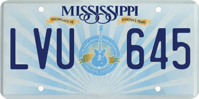 MS license plate LVU645