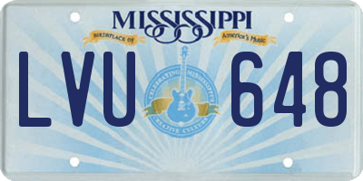 MS license plate LVU648