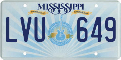 MS license plate LVU649