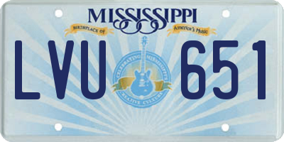 MS license plate LVU651