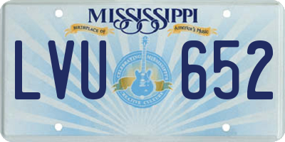 MS license plate LVU652