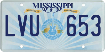 MS license plate LVU653