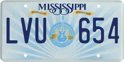 MS license plate LVU654