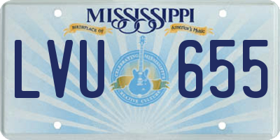 MS license plate LVU655