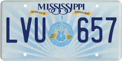 MS license plate LVU657