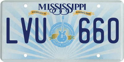 MS license plate LVU660