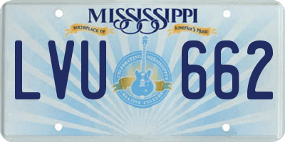 MS license plate LVU662