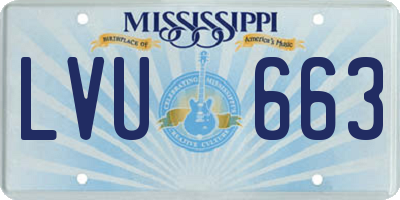 MS license plate LVU663