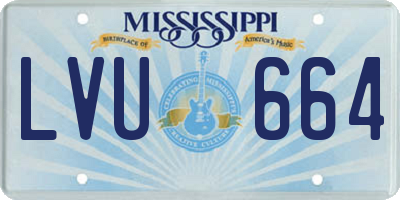 MS license plate LVU664
