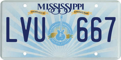 MS license plate LVU667