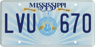 MS license plate LVU670