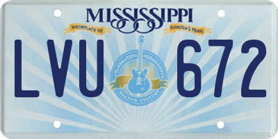 MS license plate LVU672