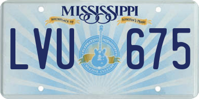 MS license plate LVU675