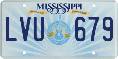 MS license plate LVU679