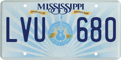 MS license plate LVU680