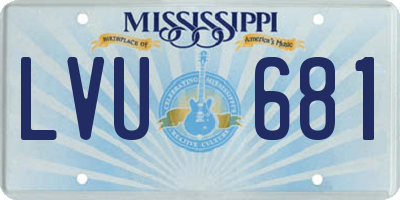MS license plate LVU681