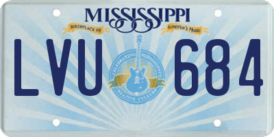 MS license plate LVU684