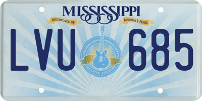 MS license plate LVU685