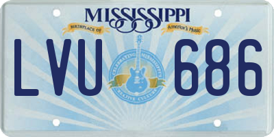 MS license plate LVU686