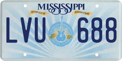 MS license plate LVU688