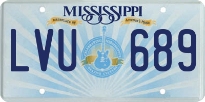MS license plate LVU689