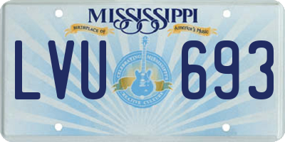 MS license plate LVU693