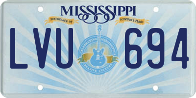 MS license plate LVU694