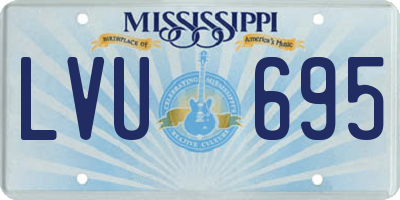 MS license plate LVU695