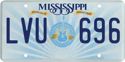 MS license plate LVU696