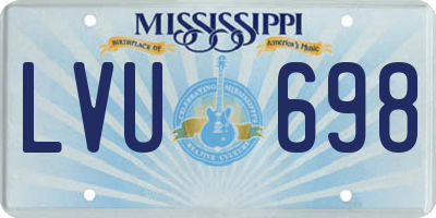 MS license plate LVU698