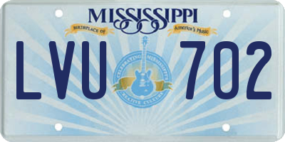 MS license plate LVU702