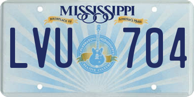 MS license plate LVU704