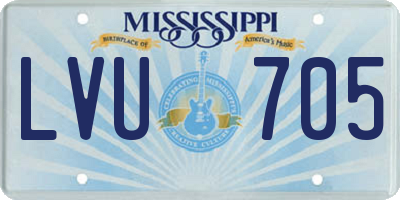 MS license plate LVU705