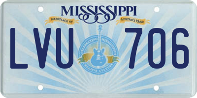 MS license plate LVU706
