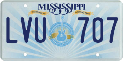 MS license plate LVU707