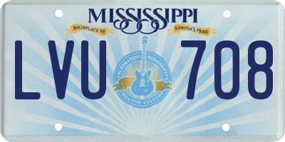 MS license plate LVU708