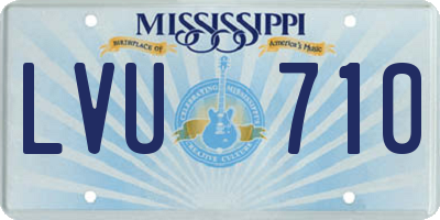 MS license plate LVU710