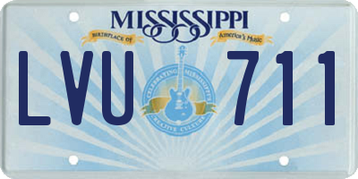 MS license plate LVU711