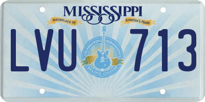MS license plate LVU713