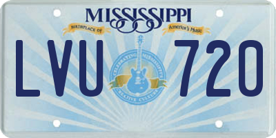 MS license plate LVU720