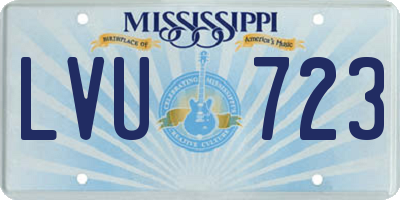 MS license plate LVU723