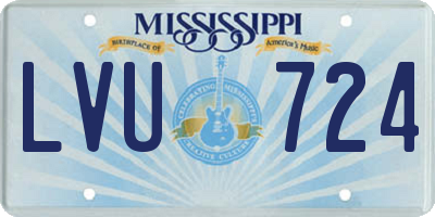 MS license plate LVU724