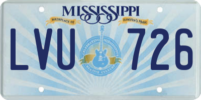 MS license plate LVU726