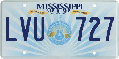 MS license plate LVU727