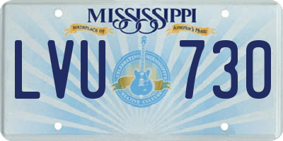 MS license plate LVU730